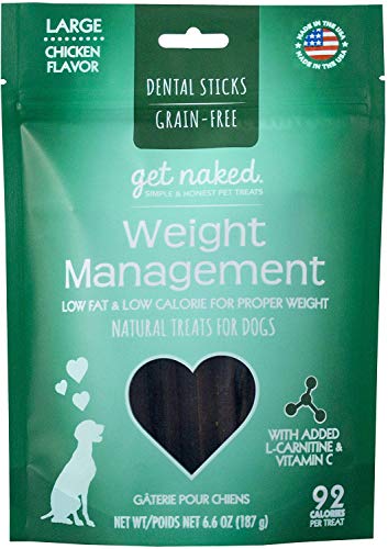 Get Naked Grain Free 1 Pouch 6.6 Oz Weight Management Dental Chew Sticks, Large