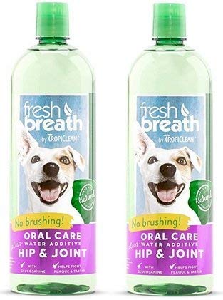 TropiClean Fresh Breath Plus Hip & Joint Oral Care Water Additive for Pets (2 Pack)