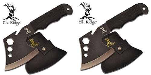 Elk Ridge ER-272 Axe Rough Black 8-Inch Overall (2-Pack)