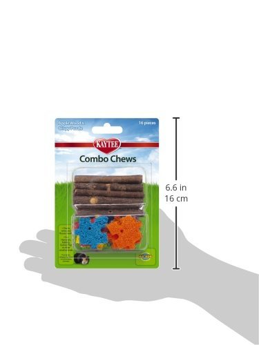 Kaytee 2 Pack of Combo Chews, 16 Pieces each, Apple Wood and Loofah Puzzle for Small Pets