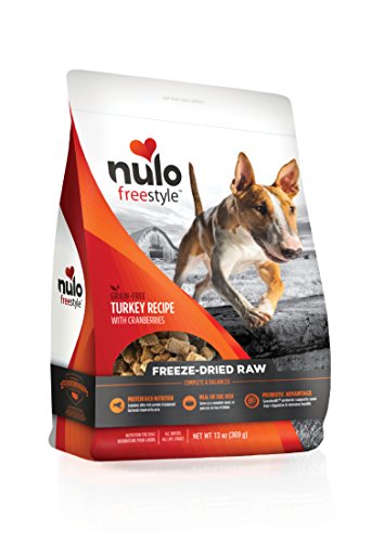 Nulo Freeze Dried Raw Dog Food For All Ages & Breeds: Natural Grain Free Formula With Ganedenbc30 Probiotics For Digestive & Immune Health - Turkey Recipe With Cranberries - 13 Oz Bag