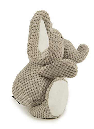 goDog Checkers Elephant With Chew Guard Technology Tough Plush Dog Toy, Grey, Large