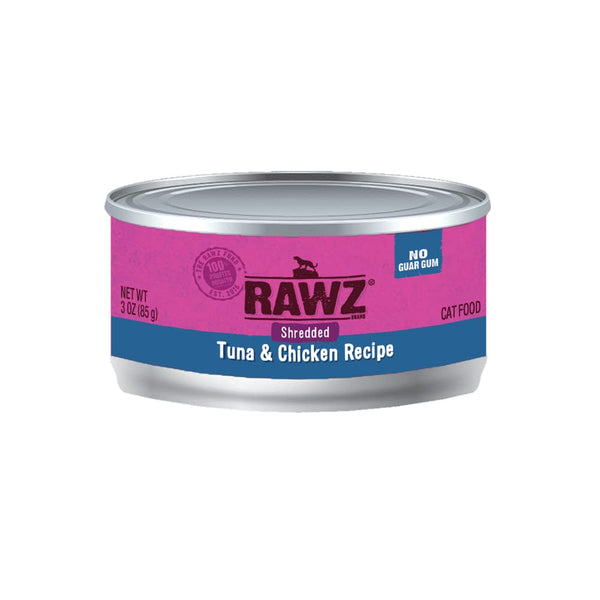 RAWZ Natural Premium Shredded Canned Cat Wet Food - Grain Free Made with Real Meat Ingredients No BPA or Gums - 3oz Cans 18 Count