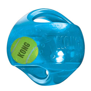KONG - Jumbler Ball - Interactive Fetch Dog Toy with Tennis Ball - For Medium/Large Dogs (Assorted Colors)