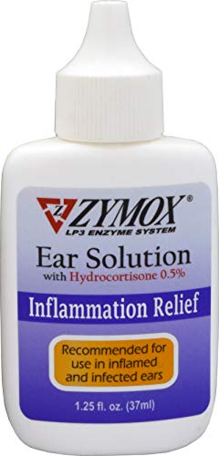 ZYMOX Ear Solution | The Only No Pre-Clean Once -a-Day Dog and Cat Ear Solution | Natural Enzyme Formula | Veterinarian Recommended | Patented Enzyme Formula | Contains Hydrocortisone for Comfort
