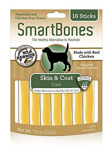 Smartbone Functional Dog Chews, Rawhide Free w/Real Chicken, Skin Coat Dog Chews / 2 Pack