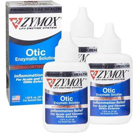 Zymox Enzymatic Ear Solution with 0.5-Percent Hydrocortisone, for Dog & Cat, PACK OF 3