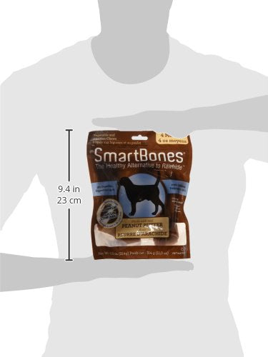 SmartBones Medium Peanut Butter Chews (4 Pack)