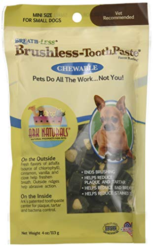 ARK Naturals Products for Dogs Breathless Chewable Brushless Toothpaste, Mini, 4-Ounce, 2 Pack