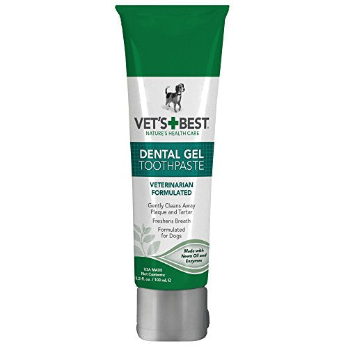VetÂs Best Enzymatic Dog Toothpaste | Teeth Cleaning and Fresh Breath Dental Care Gel | Vet Formulated | 3.5 Ounces