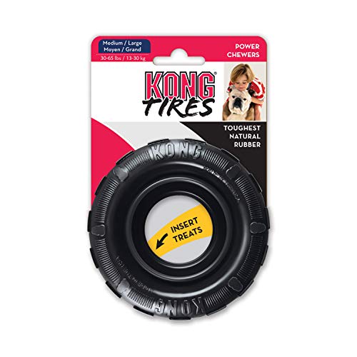 KONG - Tires - Durable Rubber Chew Toy and Treat Dispenser for Power Chewers - For Medium/Large Dogs