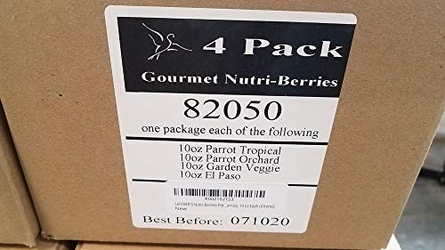 LAFEBER'S Nutri-Berries Pet Bird Food Bundle with Tropical Fruit, El Paso, Sunny Orchard, and Garden Veggie for Parrots, 10 oz Each (4 Items)