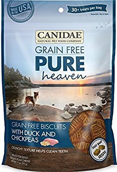 Canidae Grain Free Pure Heaven Dog Biscuits 2 Flavor Variety Bundle: (1) Canidae Grain Free Pure Heaven Dog Biscuits with Salmon and Sweet Potato and (1) Canidae Grain Free Pure Heaven Dog Biscuits with Duck and Chickpeas, 11 Ounces Each (2 Bags Total)