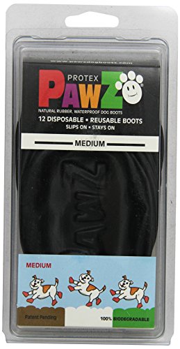 Pawz 2.5-Inch to 3-Inch Water-Proof Dog Boots, Medium, Black