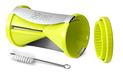Vegetable Spiral Slicer Bundle with 2 size Stainless Steel Blades & Cleaning Brush- Vegetable Pasta/Spaghetti Spiralizer
