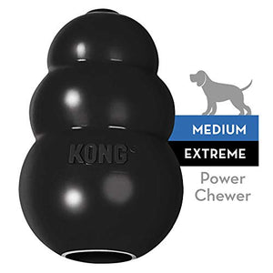 KONG - Extreme Dog Toy - Toughest Natural Rubber, Black - Fun to Chew, Chase and Fetch - For Medium Dogs