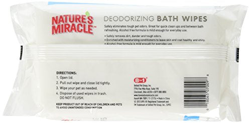 Nature's Miracle Deodorizng Spring Water Wipes, 200 Count