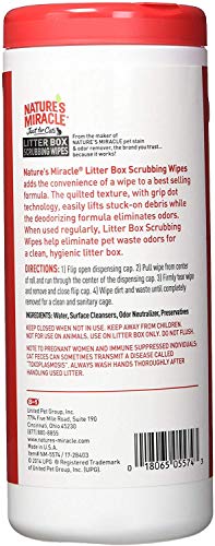 Nature's Miracle Just for Cats Litter Box Scrubbing Wipes, (NM-5574)