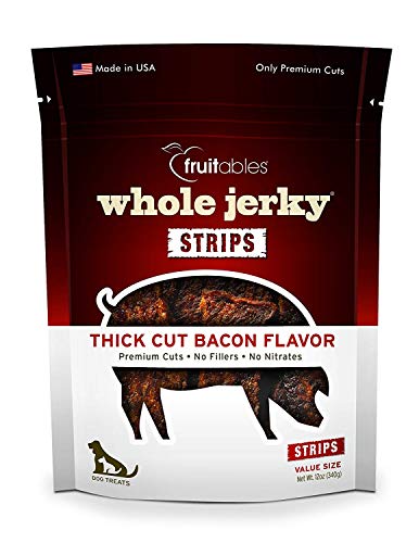 Fruitables Dog Treats Whole Jerky Thick Cut Bacon, 12 Ounce