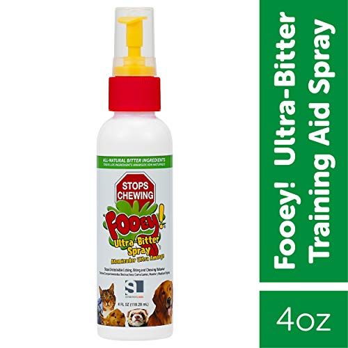 Fooey! Ultra-Bitter Training Aid Spray Â Chewing, Biting, Licking Deterrent for Dogs, Cats, Horses, Rabbits, Ferrets, Birds - Safe for PetÂs Skin Â Can Also Protect Garden from Deer and Pests