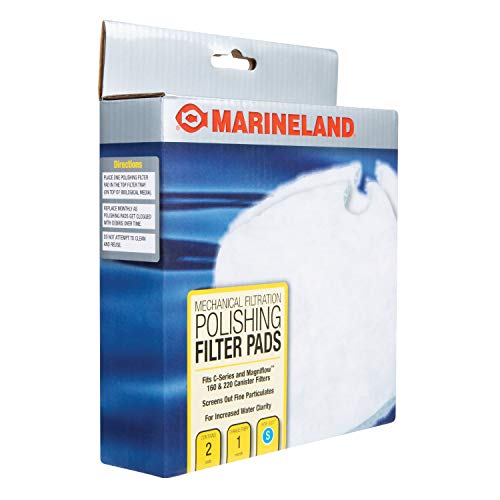 Marineland PA11480 C-160 & C-220 Canister Filter Polishing Filter Pads, 2-Pack