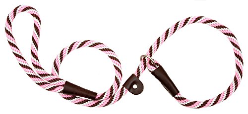 Mendota Pet Dog Slip Lead, 3/8" x 6', Pink Chocolate