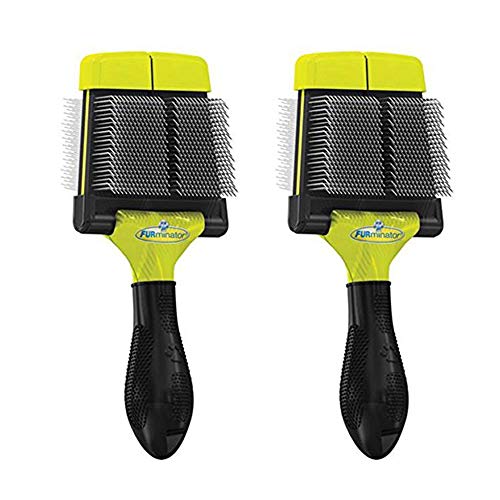 Firm Grooming Slicker Brush for Clean Healthy Coats, Large - 2 Pack