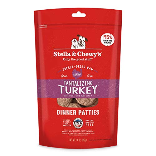 Stella & Chewy's Freeze-Dried Raw Tantalizing Turkey Dinner Patties Grain-Free Dog Food, 14 oz bag