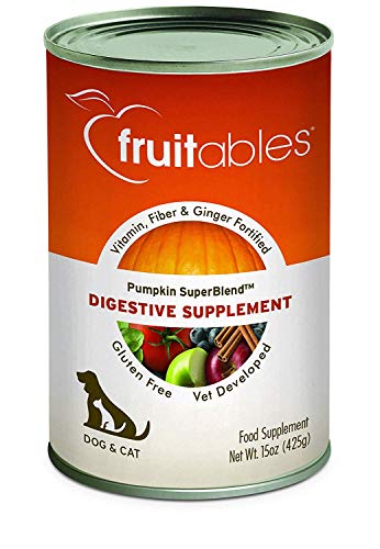 Fruitables Pumpkin Dog Digestive Supplement, with Vitamin, Fiber and Ginger Fortified, 15-Ounce Can