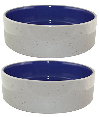 Ethical 9-1/2-Inch Stoneware Crock Dog Dish (2 Pack of 9.5 inches)