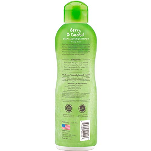 TropiClean Berry & Coconut Deep Cleaning Shampoo for Pets, 20oz, Made in USA