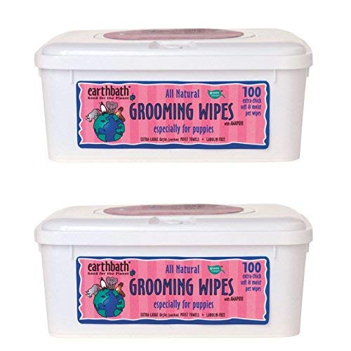 Earthbath All Natural Grooming Wipes, Puppy - Pack of 2