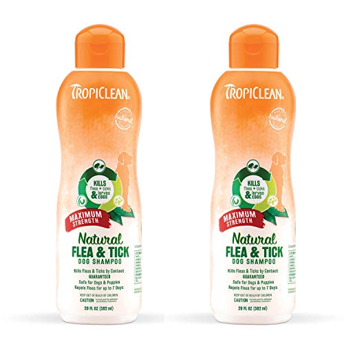 TropiClean Natural Flea & Tick Maximum Strength Shampoo (2 Pack)