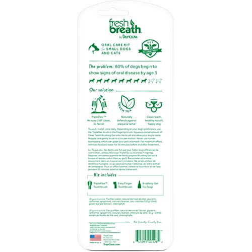 Fresh Breath by TropiClean Oral Care Kit for Pets, Small, Made in USA
