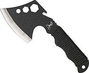 Elk Ridge - Outdoors Axe - 8-in Overall, 4-in Black Stainless Steel Axe Blade, Full Tang Construction, Black Cord Wrapped Handle, Nylon Sheath - ER-272