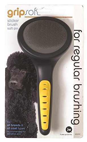 JW Pet Company GripSoft Slicker Brush Soft Pin Dog Brush, 2 Pack