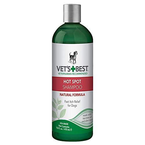 Vet's Best Hot Spot Itch Relief Shampoo for Dogs | Relieves Dog Dry Skin, Rash, Scratching, Licking, Itchy Skin, and Hot Spots | 16 Ounces