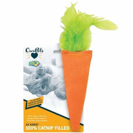 OurPets 100-Percent North American Catnip Filled Carrot Cat Toy 24 Karat