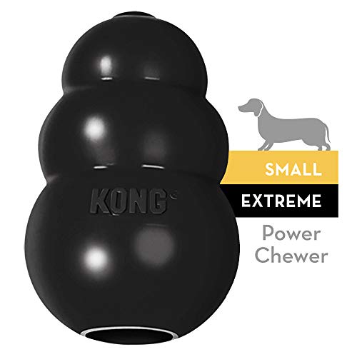 KONG - Extreme Dog Toy - Toughest Natural Rubber, Black - Fun to Chew, Chase and Fetch - For Small Dogs