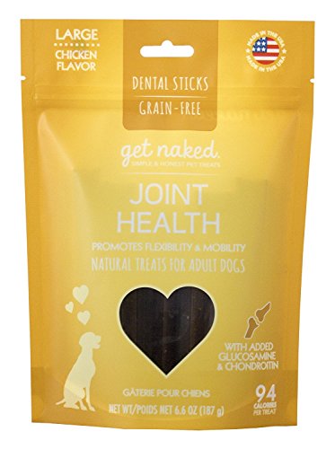 Get Naked Grain Free 1 Pouch 6.6 oz Joint Health Dental Chew Sticks, Large