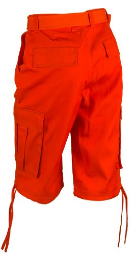 Eye Catch Men's Casual Cargo Cotton Twill Shorts 40 Orange