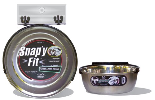 MidWest Homes for Pets Snap'y Fit Stainless Steel Food Bowl / Pet Bowl, 2 qt. for Dogs & Cats