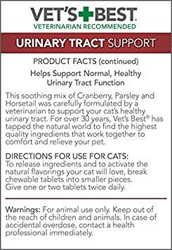 Vet's Best Feline Urinary Tract Support Cat Supplements, 60 Chewable Tablets (2 Pack)