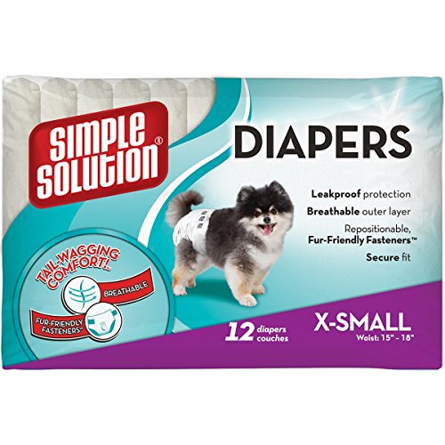 Simple Solution Disposable Dog Diaper, 12 Count (2 Pack)