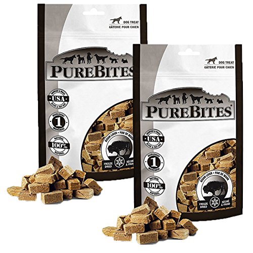 PureBites Bison Liver for Dogs, 2.6oz / 74g - Mid Size - 2 Pack