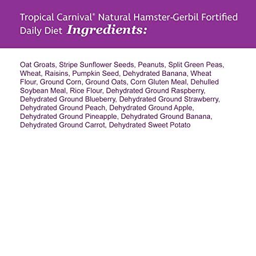 Tropical Carnival F.M. Brown's Natural Hamster-Gerbil Food, 4-Lb Bag - Vitamin-Nutrient Fortified Daily Diet, No Filler Seeds, No Artificial Colors Or Flavors