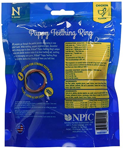N-Bone 3-Rings Puppy Teething Ring, Chicken Flavor, 6-Pack