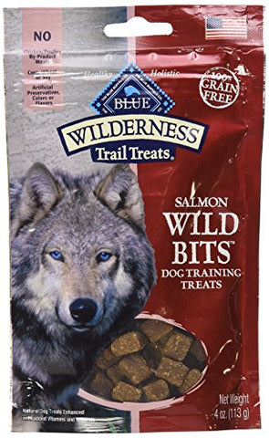 Blue Buffalo Wilderness Trail Treats Wild Bits Grain Free Soft-Moist Training Dog Treats, Salmon Recipe 4-oz bag