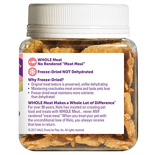Halo Liv-A-Littles Grain Free Natural Dog Treats & Cat Treats, Freeze Dried Wild Salmon, 1.6-Ounce
