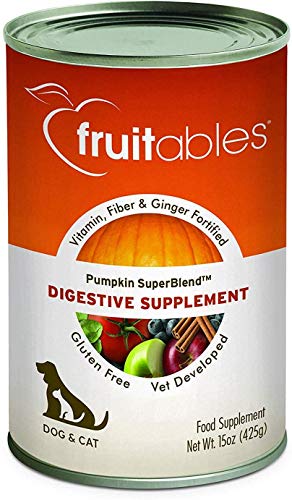 Fruitables Pumpkin Dog Digestive Supplement, with Vitamin, Fiber and Ginger Fortified, 15-Ounce Can